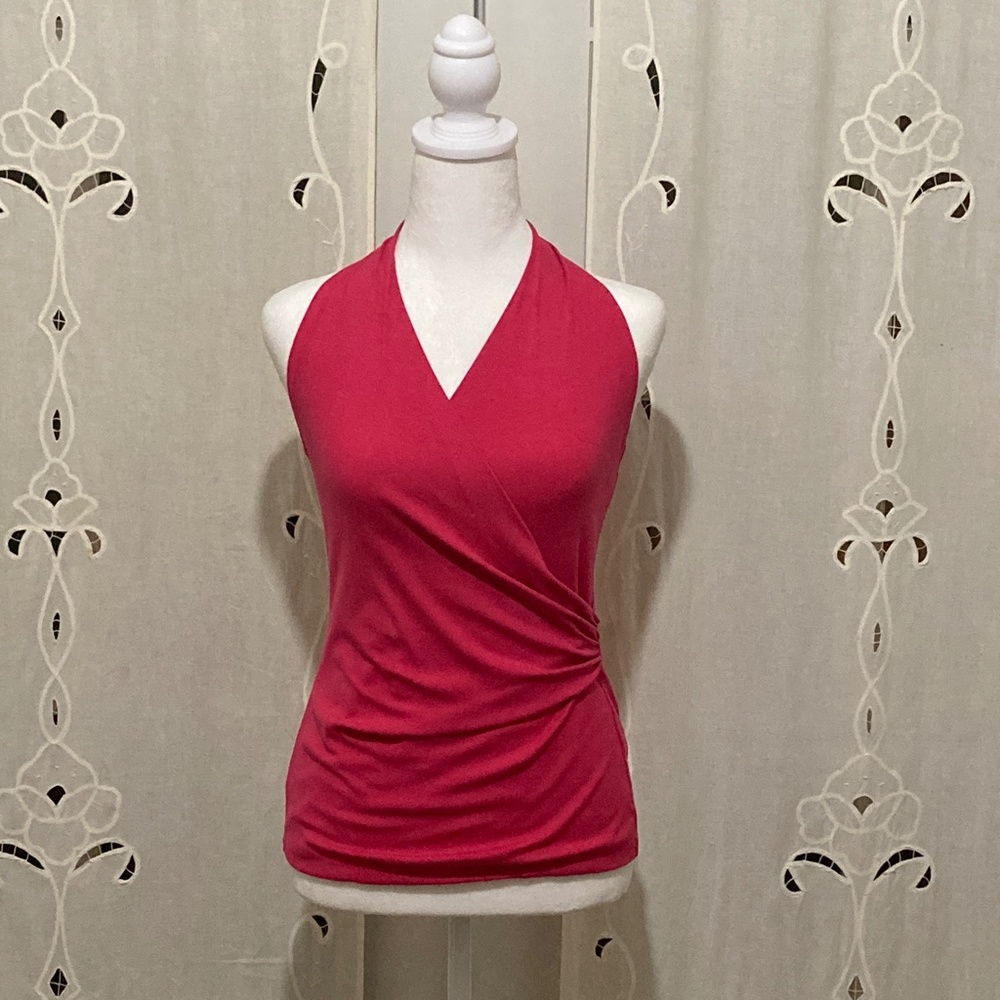 Lafayette 148 New York, Sleeveless, Rouched Top, Hot Pink, Size P